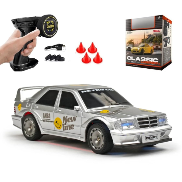 Машинка на пульте K2 Mercedes W201 Mini Drift 1:43 4WD RC дрифт авто до 15 км ч с подсветкой