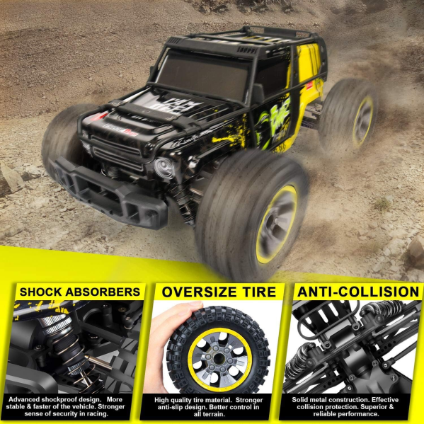 Радиоуправляемая машинка ENOZE 9204E 1:10 4WD внедорожник до 45 км/ч мощная RC авто большие колеса