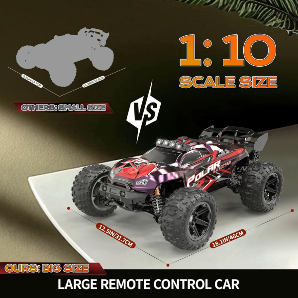 Радиоуправляемая машинка 1:10 4WD HS10421 до 45 км/ч мощный внедорожник RC авто большие колеса