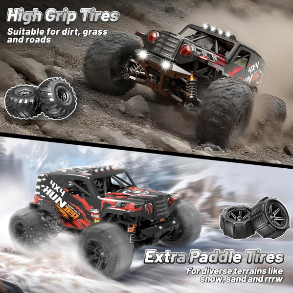 RC Машинка HS14311 Монстр Трак 1:14 4WD до 40 км/ч внедорожник на радиоуправлении металлическая трансмиссия IPX4