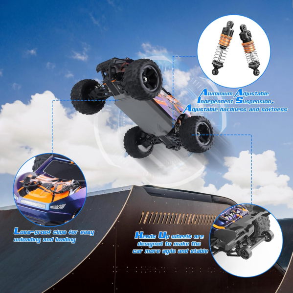 RC Машинка Монстр Трак 1:14 4WD до 40 км/ч внедорожник на радиоуправлении IPX4 полный привод металл RC Машинка Монстр Трак 1:14 4WD до 40 км/ч внедорожник на радиоуправлении IPX4 полный привод металл