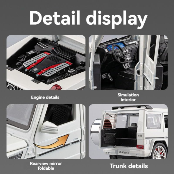 Радиоуправляемая машинка Mercedes-Benz AMG G63 1:24, металлическая (diecast), свет, звук, открываются двери, RC 2.4GHz Радиоуправляемая машинка Mercedes-Benz AMG G63 1:24, металлическая (diecast), свет, звук, открываются двери, RC 2.4GHz