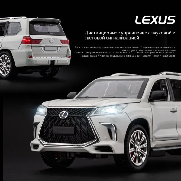 Радиоуправляемая машинка Lexus 1:24 металлическая на пульте, RC модель авто, машинка с аккумулятором, светом и звуком Радиоуправляемая машинка Lexus 1:24 металлическая на пульте, RC модель авто, машинка с аккумулятором, светом и звуком