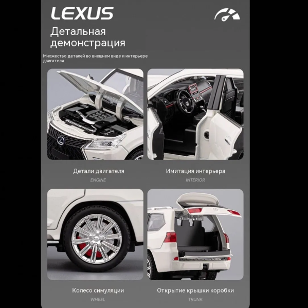 Радиоуправляемая машинка Lexus 1:24 металлическая на пульте, RC модель авто, машинка с аккумулятором, светом и звуком Радиоуправляемая машинка Lexus 1:24 металлическая на пульте, RC модель авто, машинка с аккумулятором, светом и звуком