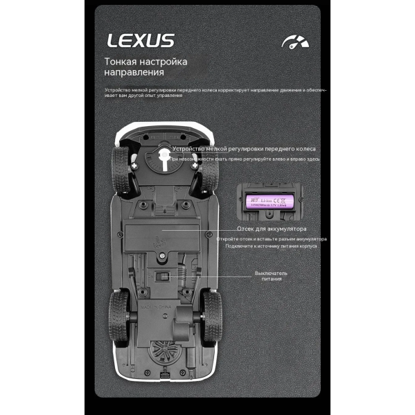 Радиоуправляемая машинка Lexus 1:24 металлическая на пульте, RC модель авто, машинка с аккумулятором, светом и звуком Радиоуправляемая машинка Lexus 1:24 металлическая на пульте, RC модель авто, машинка с аккумулятором, светом и звуком