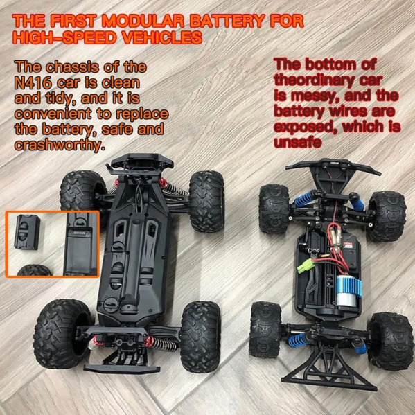 Радиоуправляемая машинка HOSHI N416 1:16 4WD до 40 км/ч, внедорожник RC, полный привод, амортизаторы, аккумулятор