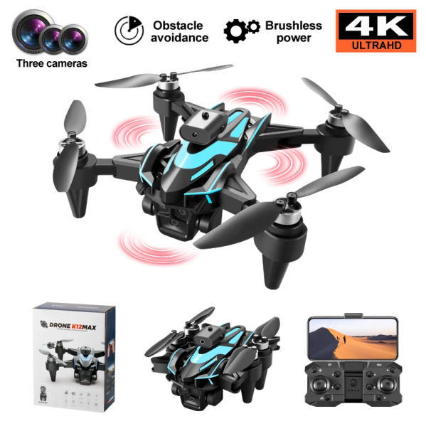 Квадрокоптер K12 MAX Mini Дрон с камерой с БК моторами + 1 дополнительный аккумулятор