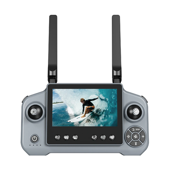 Квадрокоптер AE21 з пультом з екраном 4.3", 2 акумулятори, FPV дрон, камера, до 100 м, безщітковий