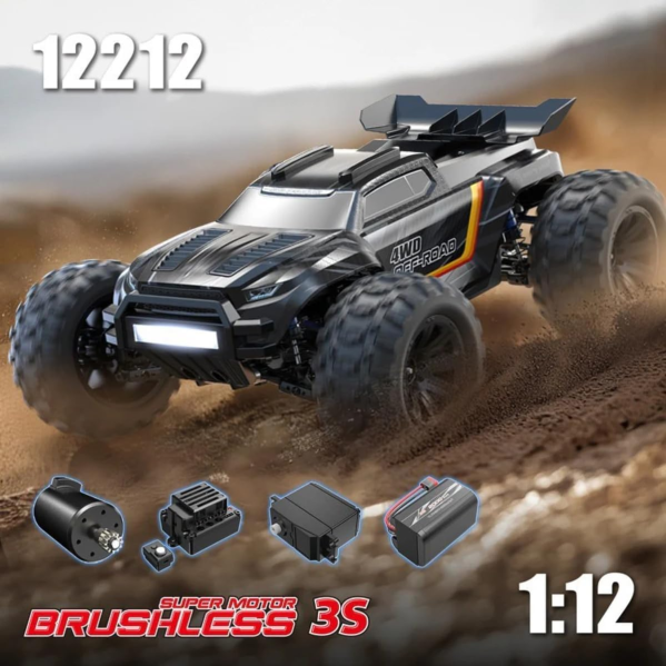 Радиоуправляемая машинка MJX 12212 1:12 Brushless до 58 км/ч, RC внедорожник на пульте управления, аккумулятор LiPo 11.1V 2000 mAh