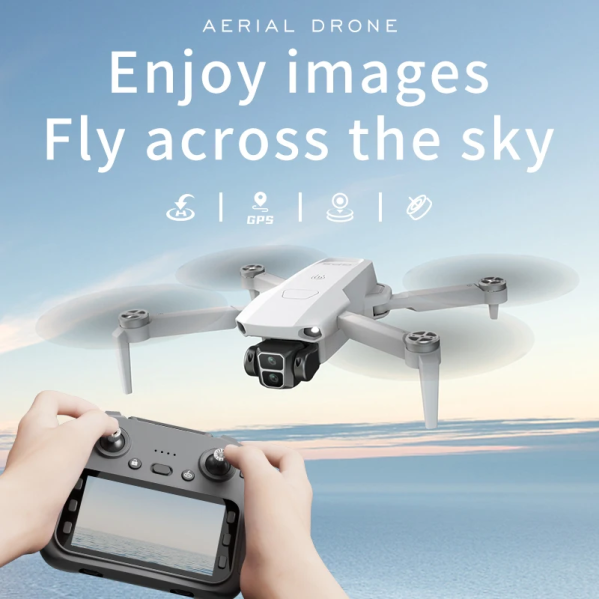 Квадрокоптер дрон LYZRC L106 PRO GPS с камерой 4K, 2-осевой стабилизацией, FPV, RC пультом, до 1200 м
