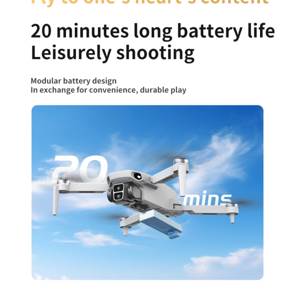 Квадрокоптер дрон LYZRC L106 PRO GPS с камерой 4K, 2-осевой стабилизацией, FPV, RC пультом, до 1200 м
