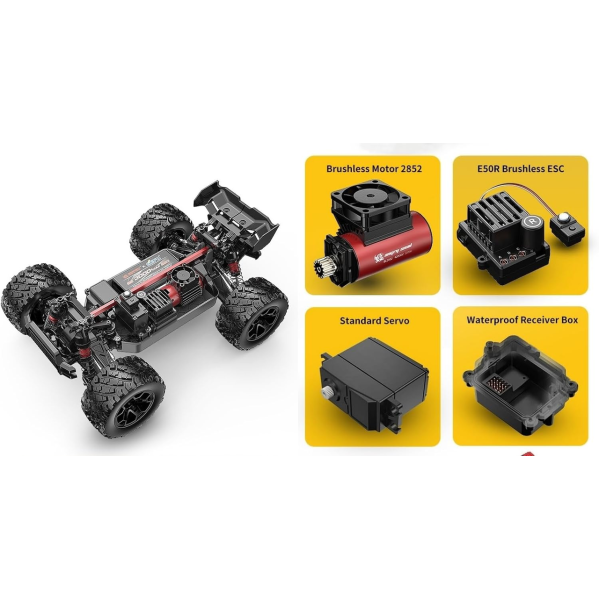 Машинка на пульте MJX 14207 Hyper Go 1:14 4WD 2 АКБ до 80 км/ч RC внедорожник Brushless бесщеточный мотор монстр трак скоростная L