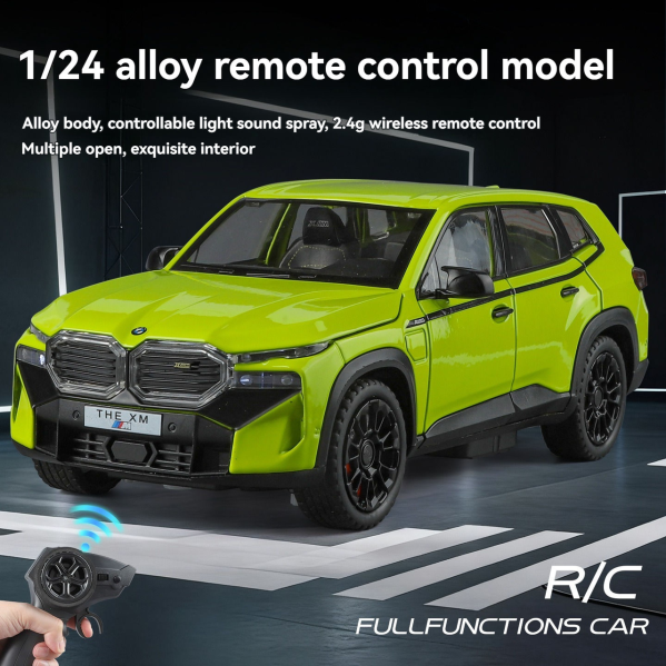 Радиоуправляемая машинка BMW XM 1:24 — металлическая RC модель, свет, звук, дым, открываются двери, 2.4GHz пульт, подарочная Радиоуправляемая машинка BMW XM 1:24 — металлическая RC модель, свет, звук, дым, открываются двери, 2.4GHz пульт, подарочная