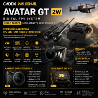 Caddx Walksnail Avatar GT Kit 2W VTX цифровая FPV система 1080P 100FPS HD камера Sony Starvis II