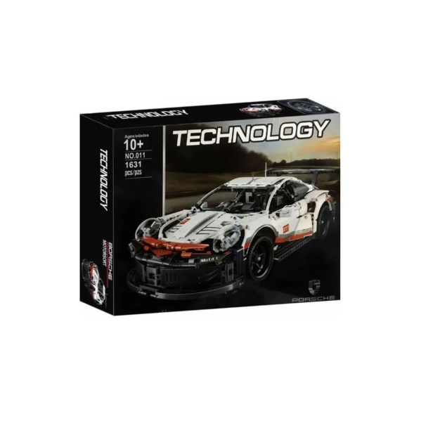 Конструктор Porsche 911 1631 деталей в стиле LEGO, спортивный автомобиль, модель суперкара, большой конструктор подарочная коробка