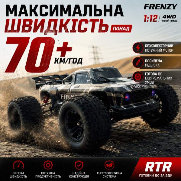 Машинка на радиоуправлении HOSHI N517A 4WD Brushless до 50 км/ч | Бесколлекторный внедорожник RC на пульте управления