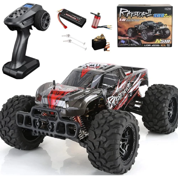 Машинка на радиоуправлении HOSHI RC машинка N518 4WD 1:8 до 100+ км/ч | Бесколлекторный Monster Truck 3670 2500KV | RC внедорожник