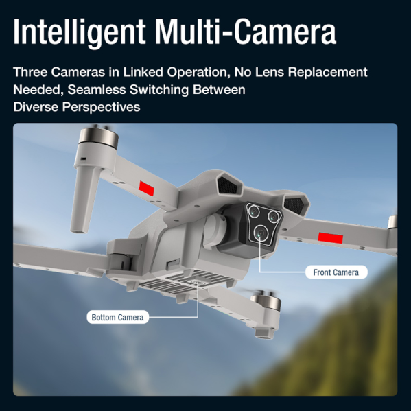 Квадрокоптер дрон L107 PRO 4K с двойной камерой FPV WiFi БК моторы до 200 м складной радиоуправляемый дрон кейс