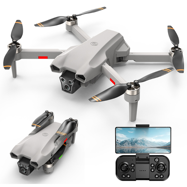 Квадрокоптер дрон L107 PRO 4K с двойной камерой FPV WiFi БК моторы до 200 м складной радиоуправляемый дрон кейс