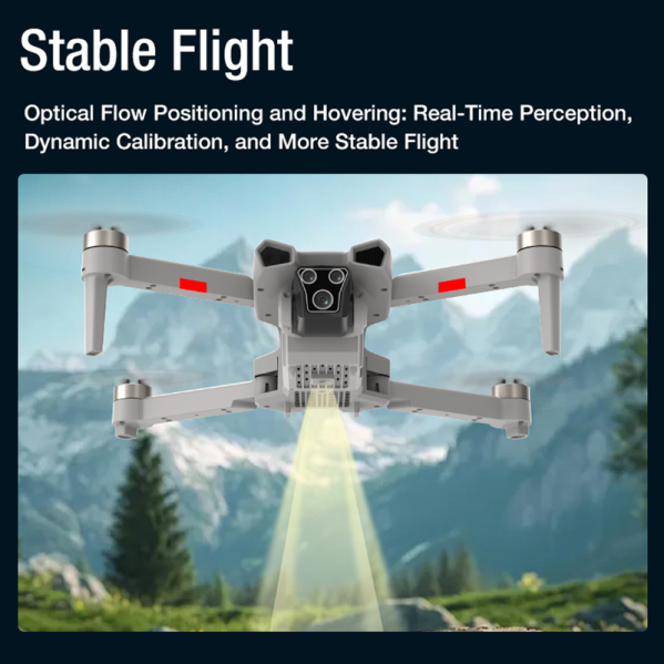 Квадрокоптер дрон L107 PRO 4K с двойной камерой FPV WiFi БК моторы до 200 м складной радиоуправляемый дрон кейс