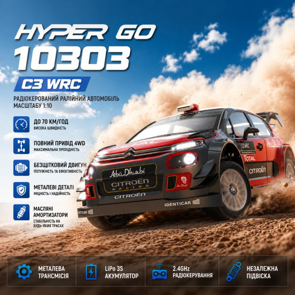 Радиоуправляемая машинка MJX Hyper Go 10303 1:10 4WD Brushless до 70 км/ч, машинка для дрифта RC машинка раллийный автомобиль Радиоуправляемая машинка MJX Hyper Go 10303 1:10 4WD Brushless до 70 км/ч, машинка для дрифта RC машинка раллийный автомобиль