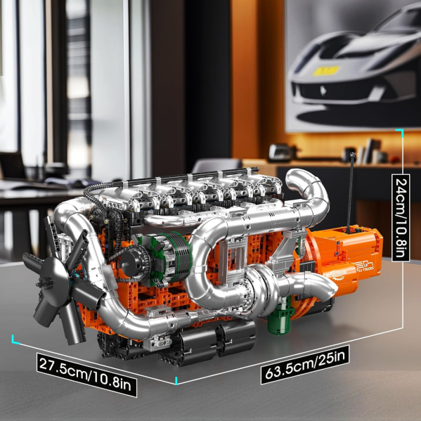 Конструктор двигатель грузовика Mould King 10200 Inline-6 Turbo с электромотором 3236 деталей модель рядного 6-цилиндрового двигат Конструктор двигатель грузовика Mould King 10200 Inline-6 Turbo с электромотором 3236 деталей модель рядного 6-цилиндрового двигат