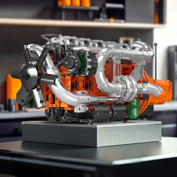 Конструктор двигатель грузовика Mould King 10200 Inline-6 Turbo с электромотором 3236 деталей модель рядного 6-цилиндрового двигат Конструктор двигатель грузовика Mould King 10200 Inline-6 Turbo с электромотором 3236 деталей модель рядного 6-цилиндрового двигат