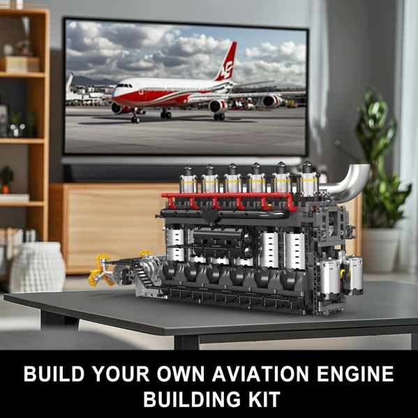 Конструктор двигателя авианосца Inline-6 Mould King 10209 с электромотором 3222 детали рядного 6-цилиндрового дизельного двигателя Конструктор двигателя авианосца Inline-6 Mould King 10209 с электромотором 3222 детали рядного 6-цилиндрового дизельного двигателя