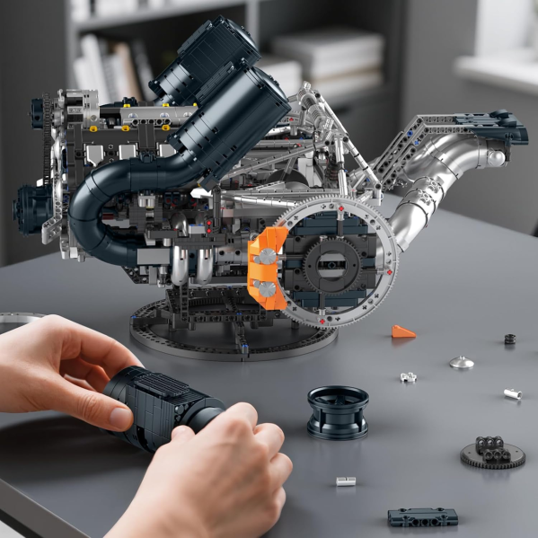 Конструктор двигателя V8 Hyper Mould King 10248 3192 детали - модель двигателя суперкара V8, механический STEM конструктор Конструктор двигателя V8 Hyper Mould King 10248 3192 детали - модель двигателя суперкара V8, механический STEM конструктор