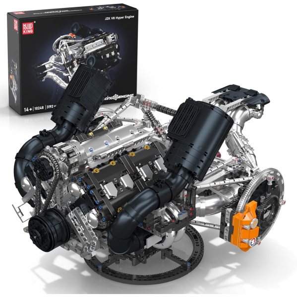 Конструктор двигателя V8 Hyper Mould King 10248 3192 детали - модель двигателя суперкара V8, механический STEM конструктор Конструктор двигателя V8 Hyper Mould King 10248 3192 детали - модель двигателя суперкара V8, механический STEM конструктор