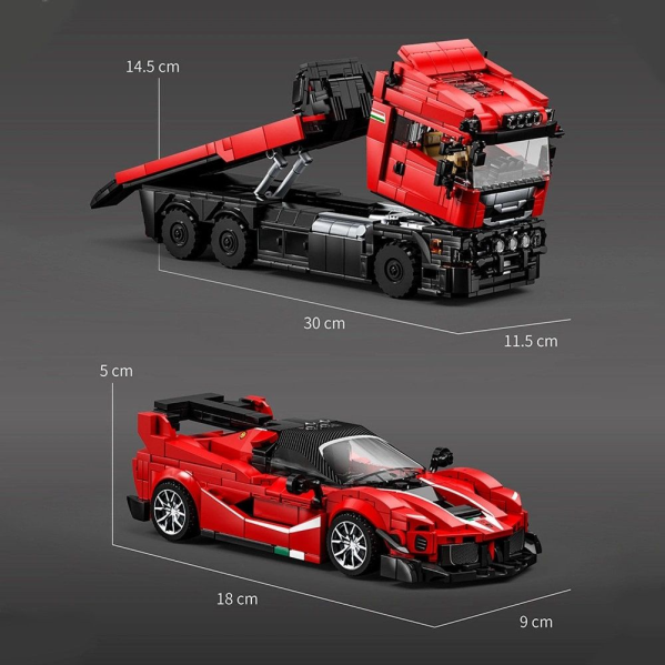 Конструктор 12GO 95002 автовоз с гоночным автомобилем 1728 деталей — грузовик с прицепом, STEM конструктор Конструктор 12GO 95002 автовоз с гоночным автомобилем 1728 деталей — грузовик с прицепом, STEM конструктор