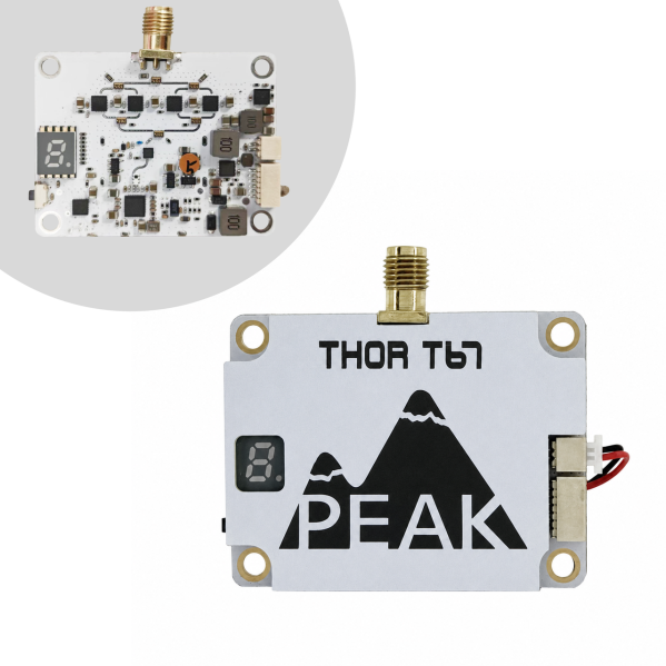 Видеопередатчик Peak THOR T67, 6-7GHz, 64 каналов, 25-3000mW, Smart Audio, SMA Видеопередатчик Peak THOR T67, 6-7GHz, 64 каналов, 25-3000mW, Smart Audio, SMA