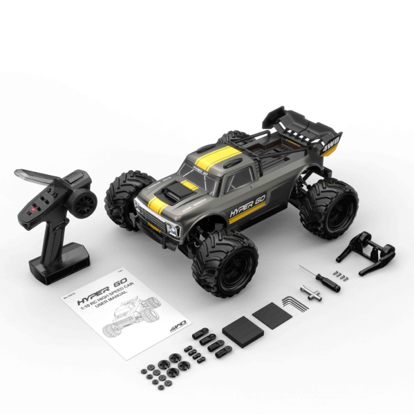 Машинка на пульте управления MJX Hyper Go 10210 1:10 4WD 80+ км/ч, безщеточный внедорожник RC монстр-трак с металлической транс.
