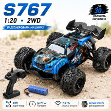 Машинка на радиоуправлении S767 Monster Truck 1:20 2WD RC внедорожник для детей, радиоуправляемая машинка, джип на пульте 2.4GHz
