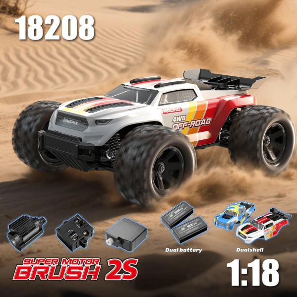 Радиоуправляемая машинка MJX HYPER GO 18208 1:18 4WD до 45 км/ч, RC внедорожник на пульте управления, металлическая трансмиссия, 2 Радиоуправляемая машинка MJX HYPER GO 18208 1:18 4WD до 45 км/ч, RC внедорожник на пульте управления, металлическая трансмиссия, 2