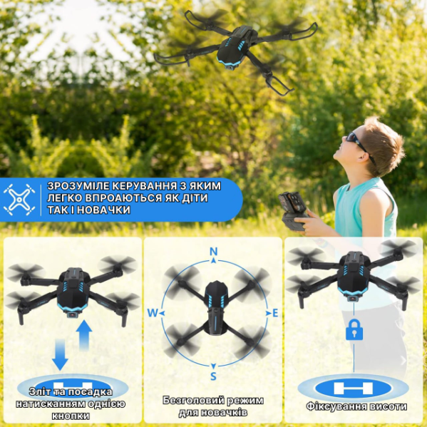 Квадрокоптер c камерой X6 c подсветкой 4K, Wifi FPV детский дрон с защитой на лопасти до 15 мин. полета + кейс Квадрокоптер c камерой X6 c подсветкой 4K, Wifi FPV детский дрон с защитой на лопасти до 15 мин. полета + кейс