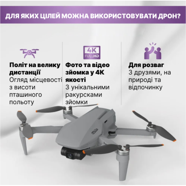 Квадрокоптер С-FLY Mini дрон с GPS 4K HD, 3-х осевой подвес, 5 км до 26 мин. полета (SD карта в подарок ) Квадрокоптер С-FLY Mini дрон с GPS 4K HD, 3-х осевой подвес, 5 км до 26 мин. полета (SD карта в подарок )