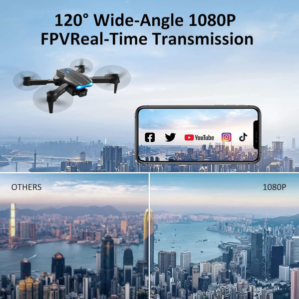 Квадрокоптер с камерой E99 Pro2 - мини дрон 4К FPV дальность до 100 м. до 15 мин. полета Квадрокоптер с камерой E99 Pro2 - мини дрон 4К FPV дальность до 100 м. до 15 мин. полета
