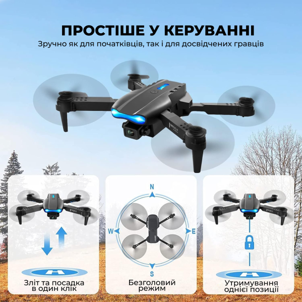 Мини квадрокоптер дрон с камерой для ребенка E99 pro - коптер до 15 мин. полета + кейс + батарейки Мини квадрокоптер дрон с камерой для ребенка E99 pro - коптер до 15 мин. полета + кейс + батарейки