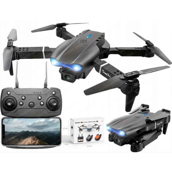 Квадрокоптер с камерой E99 pro - мини дрон 4K FPV до 15 мин. полета, дальность 100 м. + кейс \ батарейки