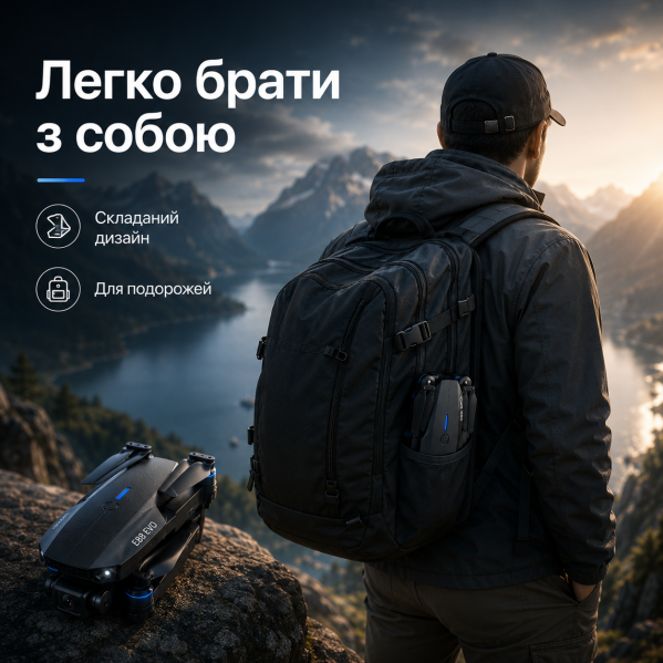 Квадрокоптер E88 EVO с камерой 4K HD FPV, бесщеточные моторы, до 150 м, до 20 мин полёта, кейс, 2 аккумулятора Квадрокоптер E88 EVO с камерой 4K HD FPV, бесщеточные моторы, до 150 м, до 20 мин полёта, кейс, 2 аккумулятора
