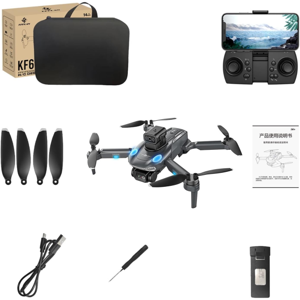 Квадрокоптер с камерой KF613 – дрон с 4K HD, GPS, БК двиг. до 300 м. 18 хв. + кейс (2 аккумулятора) Квадрокоптер с камерой KF613 – дрон с 4K HD, GPS, БК двиг. до 300 м. 18 хв. + кейс (2 аккумулятора)