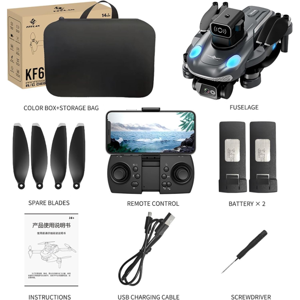Квадрокоптер с камерой KF613 – дрон с 4K HD, GPS, БК двиг. до 300 м. 18 хв. + кейс (2 аккумулятора) Квадрокоптер с камерой KF613 – дрон с 4K HD, GPS, БК двиг. до 300 м. 18 хв. + кейс (2 аккумулятора)