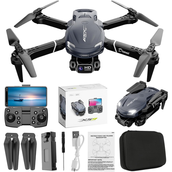Квадрокоптер XS9 дрон с камерой HD FPV, до 100 м. 30 мин. полета + кейс ( 2 аккумулятора)