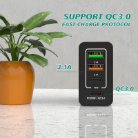 Зарядное устройство PD 30W быстрая зарядка Quick Charge 3.0 USB, Type-C PD, блок зарядки