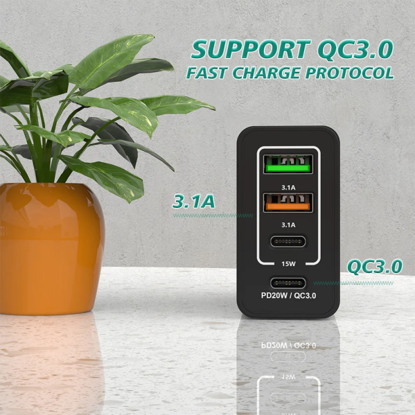 Зарядное устройство PD 30W быстрая зарядка Quick Charge 3.0 USB, Type-C PD, блок зарядки