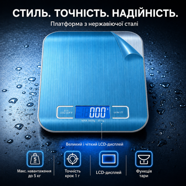 Весы кухонные электронные с дисплеем до 5 кг  кухонные весы без чаши, парикмахерские электронные весы