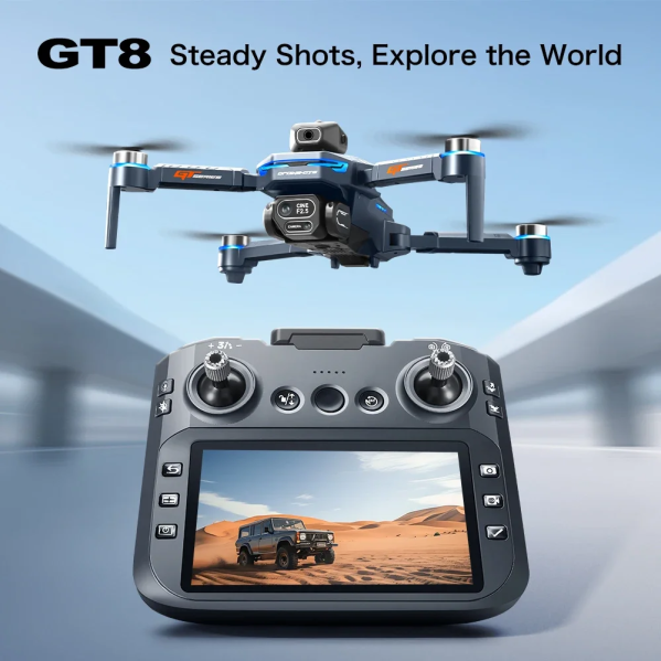 Квадрокоптер GT8 с камерой 4K, бесколлекторные моторы, оптическое позиционирование, обход препятствий, FPV 5G Wi-Fi, складной дрон Квадрокоптер GT8 с камерой 4K, бесколлекторные моторы, оптическое позиционирование, обход препятствий, FPV 5G Wi-Fi, складной дрон