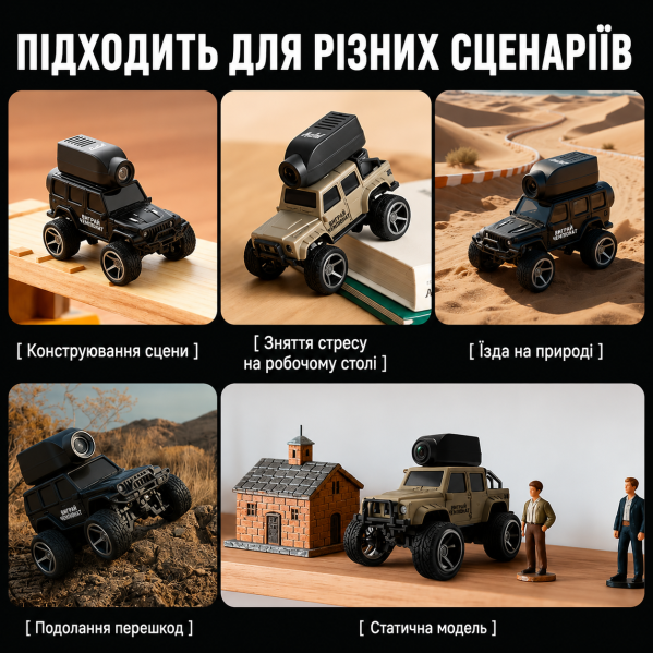 Радиоуправляемая машинка KFPLAN KF32 1:64 2WD с камерой 480P, мини RC FPV внедорожник на пульте 2.4GHz, аккумулятор 150mAh