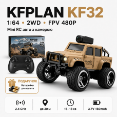 Мини-машина на радиоуправлении KFPLAN KF32 1:64 с FPV камерой 480P, RC авто 2WD на пульте 2.4GHz, пропорциональное управление